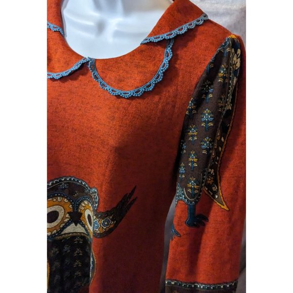 Just Funky Rustic Cottagecore Owl Dress - Picture 10 of 12